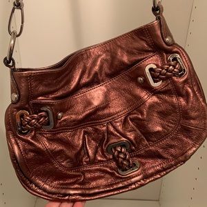 B makowsky metallic leather crossbody purse